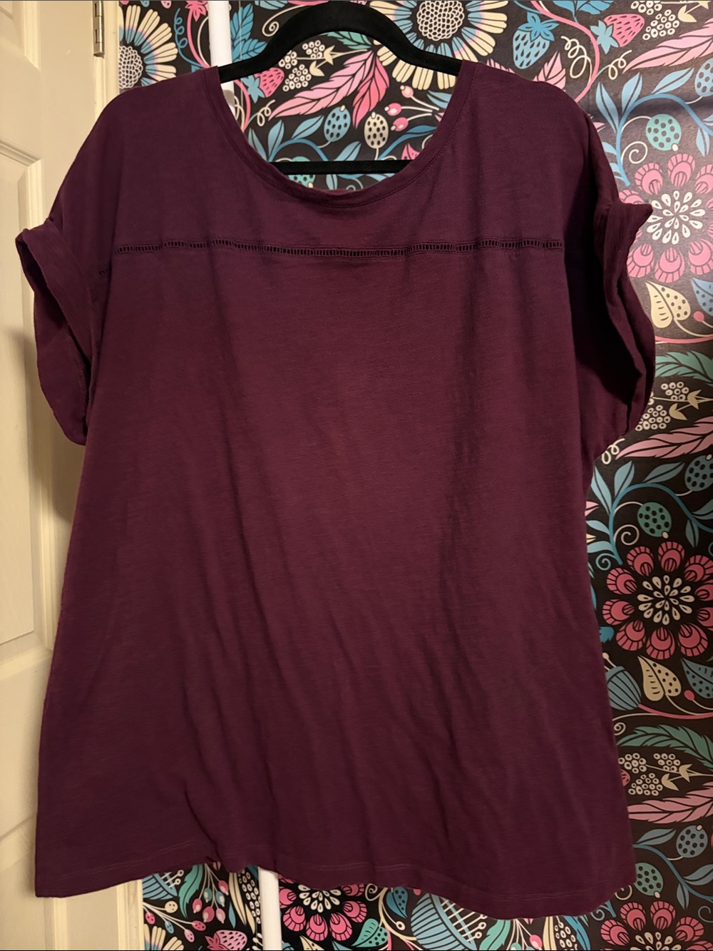 Addition Elle Short-Sleeve Crewneck Tee in Deep Plum